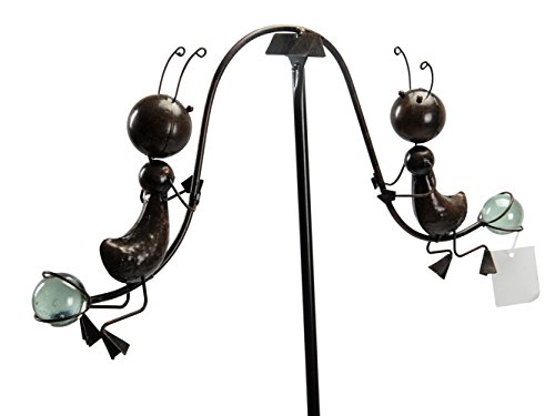 CHICCIE Beweglicher Figuren Gartenstecker Ameisen - 145cm - Metall Gartenstab Deko Pendel Gartenspiess