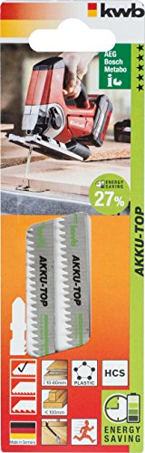 kwb AKKU-TOP StichsÃ¤geblatt 623520 (2 StÃ¼ck, Holzbearbeitung, HCS Kohlenstoffstahl, LÃ¤nge 116/87 mm) auch für u.a. Einhell TE-JS 18 Li - 3