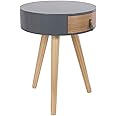 HOME DECO FACTORY Nora Blanc 34.5X34.5X47Cm Mobilier Meuble Table De Chevet Lit Chambre, Bois