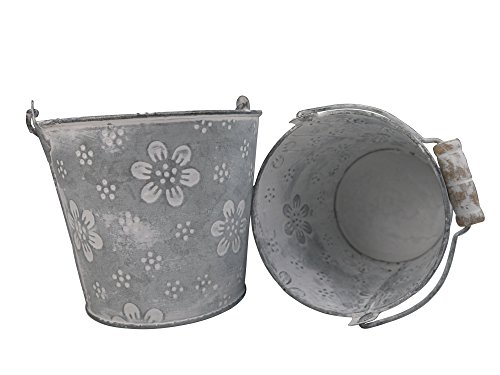 khevga Deko-Eimer Blume Pflanzeimer 2er Set - 2