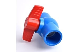 HATOOLHA PVC Ball Valve PVC Straight Connectors PVC Pipe Socket Ball Valve Coupler Adapter Glue Connection for Garden Irrigation Fish Tank (25MM, Blue)