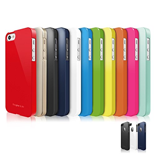 iPhone SE / 5S / 5 Case, Ringke [SLIM] Snug-Fit Slender [Tailored
Cutouts] Ultra-Thin Side to Side Edge Coverage Superior Coating PC Hard
Skin for Apple iPhone SE (2016) / 5S (2013) / 5 (2012) - Logo Cutout
Black