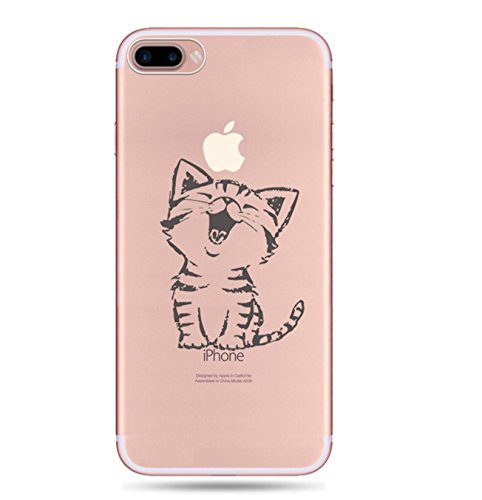 Incendemme Coque Housse / Etui Téléphone en Silicone Souple Cute Chat Transparent pour iPhone HOT SELLER (iPhone 5/5s/SE)