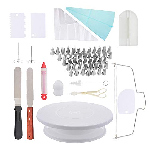 3CLifewaren Kit de decoración para Tartas, 73 Piezas, Set de 3 Piezas de Accesorios de repostería para Tartas, Pasteles, Pasteles, glaseado, ahumados, Clavos de Flores, acoplador Reutilizable
