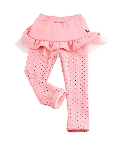 Warm Set of Leggings And Skirt Winter Baby Girl Double Skirt Leggings Pink 100cm