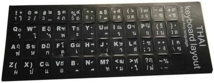 Thai English Non Transparent Black Background Keyboard Computer Stickers