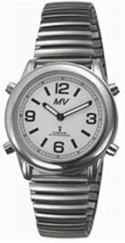 sprechende analoge unisex Funkuhr Armbanduhr Blindenuhr Zugarmband 1136V 40mm sprechende analoge unisex Funkuhr Armbanduhr Blindenuhr Zugarmband 1136V 40mm