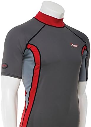 Ascan UV-protection shirt red SHORT SLEEVE Rashguard SURF KITE WAKE - red, XXL