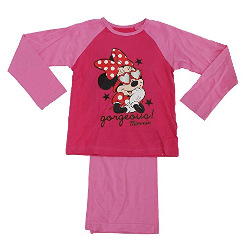 Disney Kids Girls Minnie Mouse Gorgeous Long Sleeve Top & Bottoms Pyjama Set (5-6 Years) (Fuchsia/Pink)
