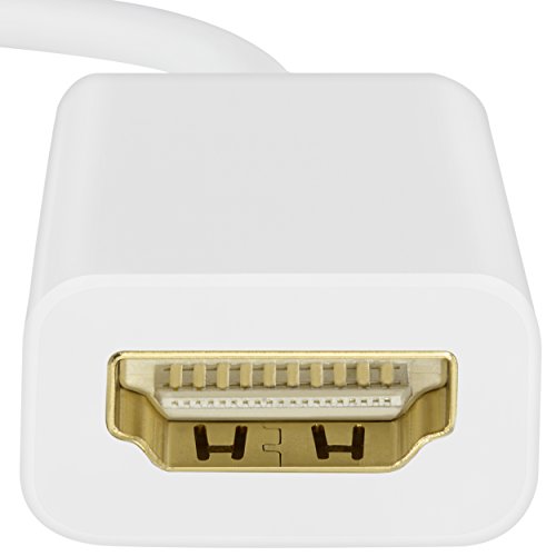 mumbi Mini DisplayPort HDMI Adapter Kabel – Mini DisplayPort Stecker zu HDMI-A Buchse – vergoldete Kontakte – Adapterkabel 10cm weiss - 5