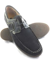 Zerimar Zapato para caballeros naútico de piel con suela de goma flexible 100 % Piel de primera calidad Forro interior en piel Tallas grandes XXL de la 47 a 50