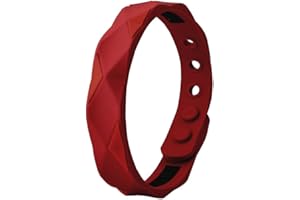 Power Ionics Rosso Braccialetti in Silicone Braccialetti Cool per Uomini Sacchetto Regalo Gioielli 24 cm 5 fori regolabili si adatta a polsi da 15 a 23 cm
