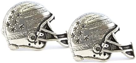 American Football Helmet English Pewter Cufflinks in Gift Box