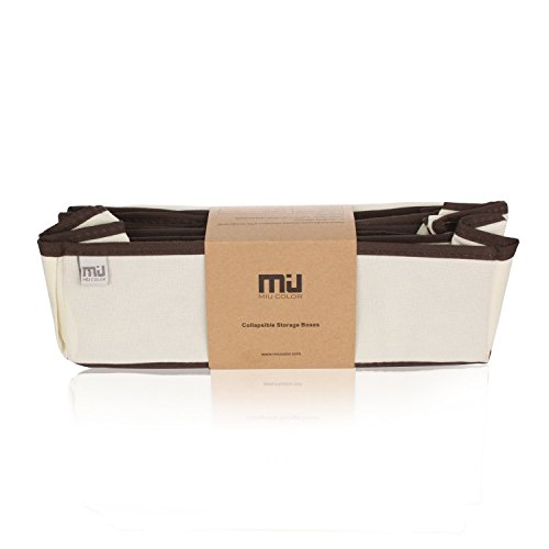 Schublade Organizer, Schrank Organizer, Bra Unterwäsche Schublade,Aufbewahrungsboxen Socken oder Kommodenschubladen Divider 4 Set Beige von MIU COLOR® - 6