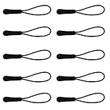 PANYTOW 10Pcs Zip Tags Cord Pulls Zipper Extension Zip Slider Replacement (Black)