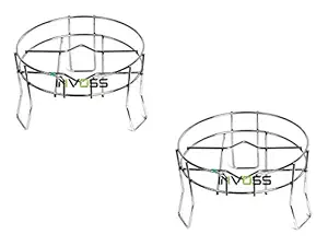 INVOSS Stainless Steel 3 Leg Matka Stand/Plant Pot Stand/Planter Stand (10 x 10 x 5.75 inch) - Set