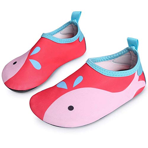 L-Run Unisex Deportes acuáticos de Secado rápido Aqua Swim Zapatos Descalzos para niños pequeños Rojo Talla 34/35  EU