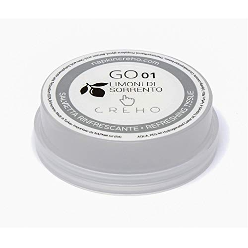 Napkin creho Toallitas de limón húmedas de cápsula, viscosa, blanco, 4.2 x 4.2 x 1.5 cm, paquete de 50