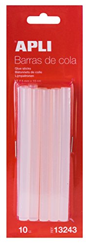 APLI 13243 - Pack de 10 barras para pistola de cola 7 5 mm color transparente APLI 13243 - Pack de 10 barras para pistola de cola 7 5 mm color transparente