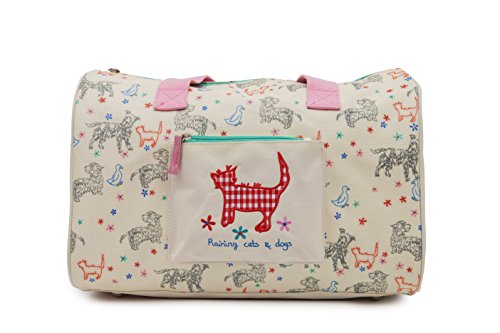 Pink Lining Raining Cats and Dogs Overnight Bag