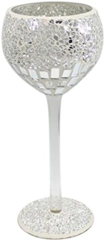 Large Mosaic Silver Cup Decoration Candleholder