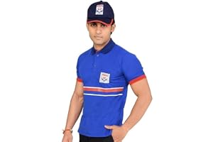 Hindustan Petroleum (HPCL) Official Uniform T-Shirt | Royal Blue Polo with Red & White Striped Detailing | Professional Petro