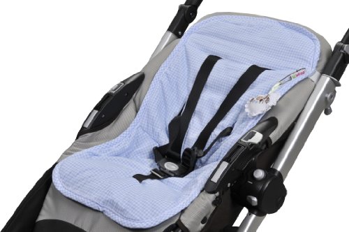 Minene Universal Pushchair Liner Stroller Pram Buggy Footmuff Cosytoes Car Seat (Blue Gingham)