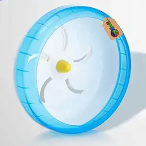 DreamAuro Jumbo Cage Attachment Running Cum Jogging Cum Exercise Wheel for Hamster, Dwarf, Gerbil, Mice and Mouse (17.5 cm, Blue)
