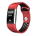 Produktbild Xinxinyu Uhrenarmband, Doppelte Farbe Silikon Uhrenarmbänder } { Sport Band-Armband } { Sport Armband Band } Für Fitbit Charge 2 Smartwatch 6.4"-8.8" (Rot)