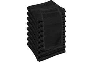 beSunshine Multi-Buy Premium 100% Egyptian Cotton Terry Tea Towels Kitchen Dish Towels Extra Absorbent (Black, 6)