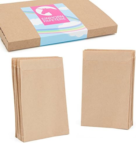 At Least 100 Beautiful Brown Paper Gift Bag – 13 x 18 cm + 2 cm Wedding Lace – Known for Favours, Schmucktüten Favours, Party Bags, Party Bags, etc.