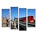 Produktbild Bild Bilder auf Leinwand Big Ben mit Brücke und Stadtbus in London, Großbritannien Wandbild, Poster, Leinwandbild KCX