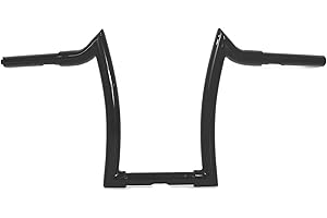 FJPACEMT 14 Inch Rise Black Ape Hanger Handlebar, 1.25” Fat 1" Clamp Meathook Bar Fit for Harley Sportster 883 1200 XL Softail FLST FXST Dyna, Road King Handlebars 1994-2023, Road Glide Handle Bar 1998-2013