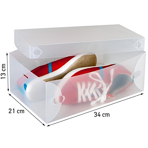 Tatkraft Glasgow 10 Universal Schuhbox Schuhkasten Transparent Gerippte Starke Kunststoff - 2
