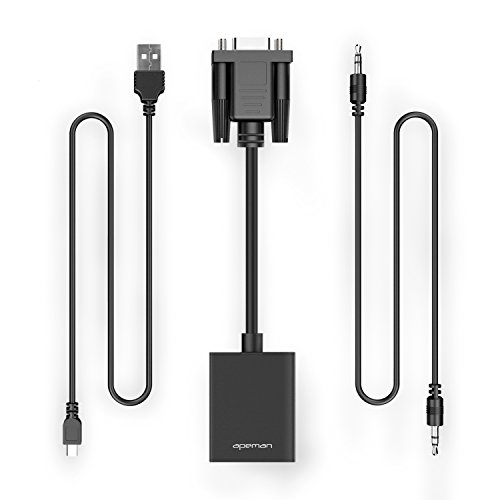 APEMAN VGA auf HDMI Konverter Adapter VGA zu HDMI mit Audio-Übertragung 1080P HDTV und USB-Kabel für Stromversorgung unterstützt für TV, Computer, Projektor, Laptop, DVD, AV - 9