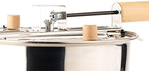 Rosenstein & Söhne Retro Popcorn-Topf mit Kurbel, 6 l, 24cm für perfektes Kino-Popcorn - 6