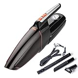 [Aspiración potente] Con succión fuerte, potente potencia superpuesta de 120 vatios, motor profesional de alto rendimiento, bajo nivel de ruido. La aspiradora portátil de mano puede limpiar eficazmente el polvo, las migas, el pelo de las mascotas, el agua y otros pequeños desorden. Puede captar teléfonos móviles fácilmente. Dígale adiós a cualquier reventado en su auto amado.