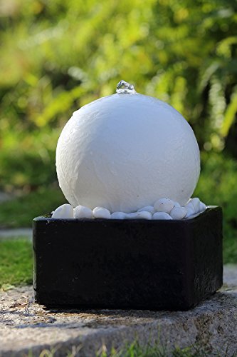 Köhko Dekobrunnen Naturstein "Mambo" Kugelbrunnen mit LED-Beleuchtung