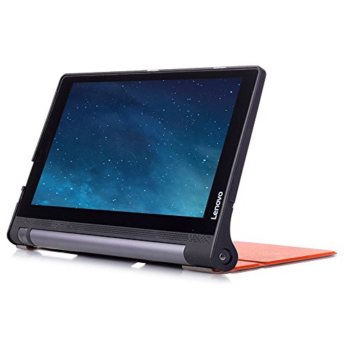 Bestdeal® Hohe Qualität Prämie Ultra Schlank Leicht Smart Cover Tasche Stehe Hülle für Lenovo Yoga Tab 3 YT3-X50F 10.1″ Tablet PC + Displayschutzfolie und Stylus Stift (Orange) - 4