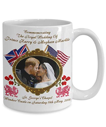 Prince Harry and Meghan Markle Royal Wedding Dragon Rose Commemorative Coffee Mug