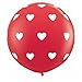 Produktbild Qualatex Latex Luftballons 31089-q Big hearts-a-round weiße Tinte, 91,4 cm rot