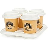 Balvi Set tazzine da caffè Take Away Colore Marrone, Bianco Include Un Vassoio di Porcellana Porcella