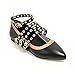 Produktbild Womens Single Shoes Heel Shoes Retro Belt Schnallen PU Handmade Pointed Toe Wild Rutschfest Waffen Resistant Lady für die Berufung und zur Arbeit gehen,Black,36EU