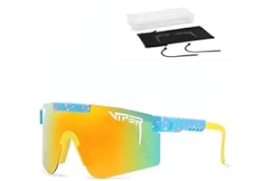 FouncY Occhiali da sole polarizzati sportivi P-V da uomo Montatura da ciclismo Occhiali da sole sportivi, occhiali da sole con occhiali, borse per occhiali e occhiali, gambe,