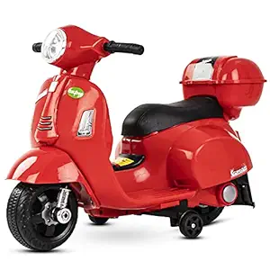 GoodLuck Baybee Vespa Rechargeable Battery Operated Ride-on Bike and Baby Ride on/Kids Ride on Toys -Kids Bike - Baby Bike for Kids to Drive Toys Car Suitable for Boys & Girls (Minima Red)