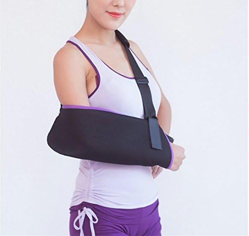 D&F Shoulder /Arm Sling - Unisex Soft Adjustable Support With Waist Strap,Breathable Mesh, Lightweight Fabric,Adult Child Clavicle Upper Limb Arm Arm Fracture Fixation Guard Care , m