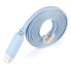 Rec Trade Console Cable, USB Console Cable, USB to RJ45 Console 1.8m Serial Console Cable with FTDI Chip Compatible with Routers/Switches for Laptops in Windows etc.(RTT-CBL-0155)