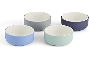 Elk and Friends Kids Porcelain Bowls with Silicone Sleeves | Suitable for Babies/Toddlers | Microwave & Dishwasher Safe | Non Slip Dinnerware | Snack Dishes | 4 Pack