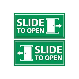 Anne Print Solutions Slide to Open Stickers Self Adhesive Vinyl Pack of 3 Right 3 Left for Gate Sticker | Door Sticker Size 6 Inch* X 3 Inch* Multicolour