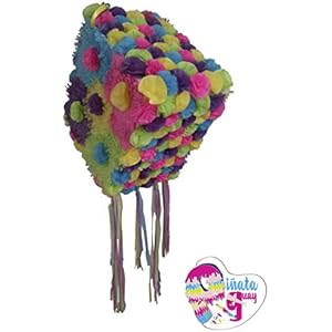 Pinata von bunten Blumen mit Pompons. Hochzeit Piñata. Piñata Jahrestag(Optionaler Stick)